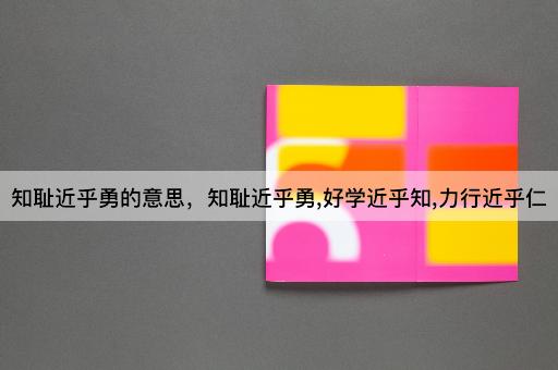知耻近乎勇的意思，知耻近乎勇,好学近乎知,力行近乎仁