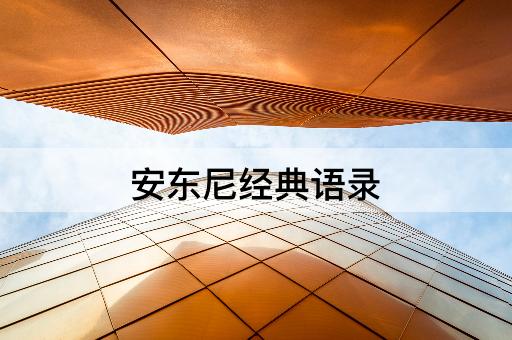 安东尼经典语录