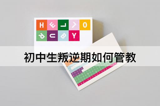 初中生叛逆期如何管教