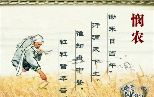浪费粮食的诗，关于节约粮食的诗句
