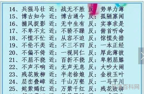 反义词组成的词语