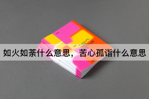 如火如荼什么意思，苦心孤诣什么意思