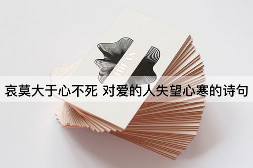 哀莫大于心不死 对爱的人失望心寒的诗句