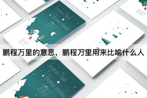 鹏程万里的意思，鹏程万里用来比喻什么人
