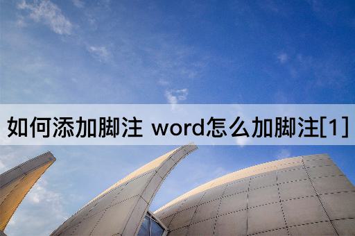 如何添加脚注 word怎么加脚注[1]