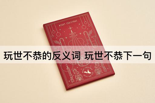 玩世不恭的反义词 玩世不恭下一句