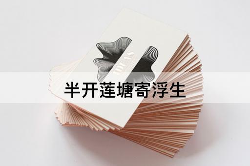 半开莲塘寄浮生