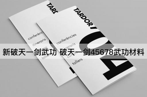 新破天一剑武功 破天一剑45678武功材料