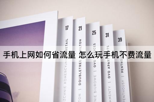 手机上网如何省流量 怎么玩手机不费流量