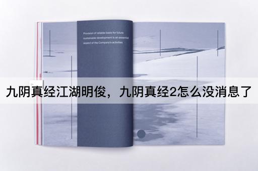 九阴真经江湖明俊，九阴真经2怎么没消息了