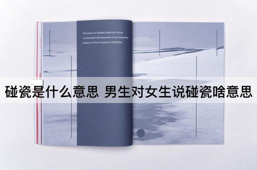 碰瓷是什么意思 男生对女生说碰瓷啥意思