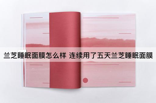 兰芝睡眠面膜怎么样 连续用了五天兰芝睡眠面膜