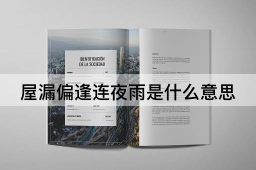 屋漏偏逢连夜雨是什么意思